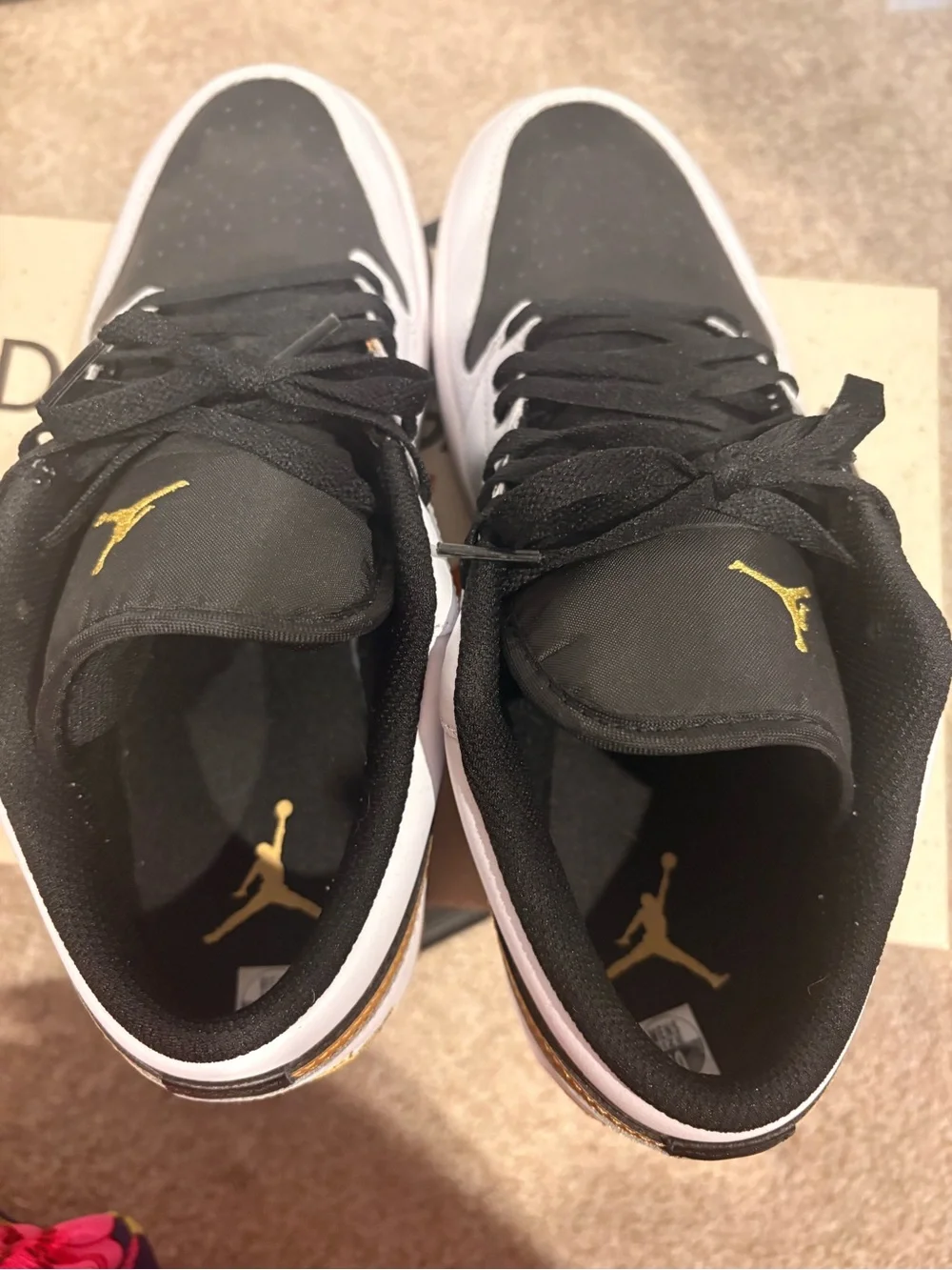 Nike Men’s Jordan 1s White, Black & Gold
